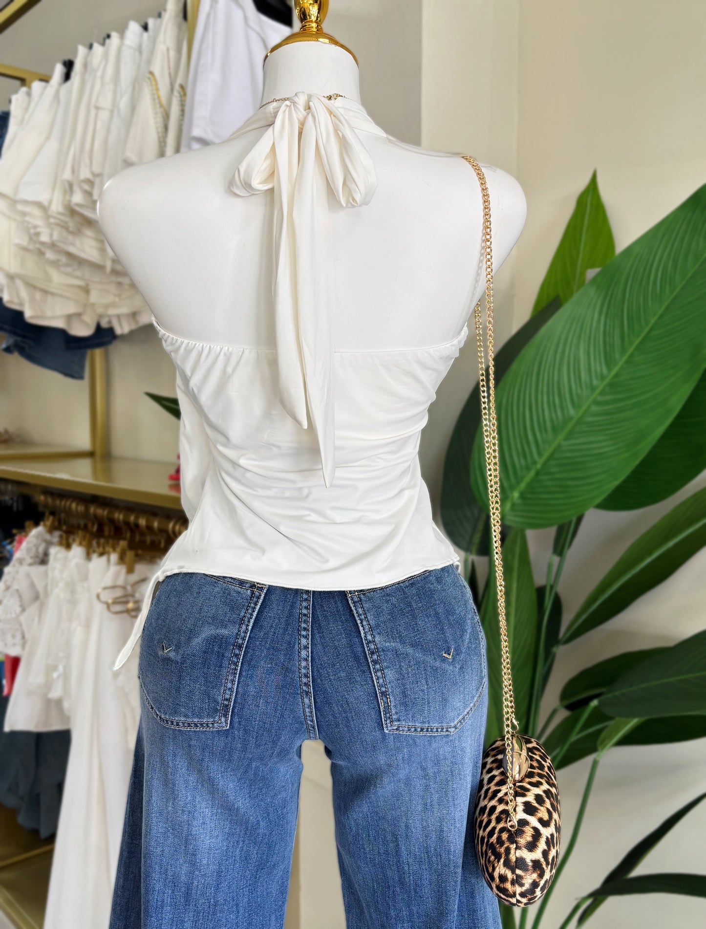 Cristal Star Detail Top (White)