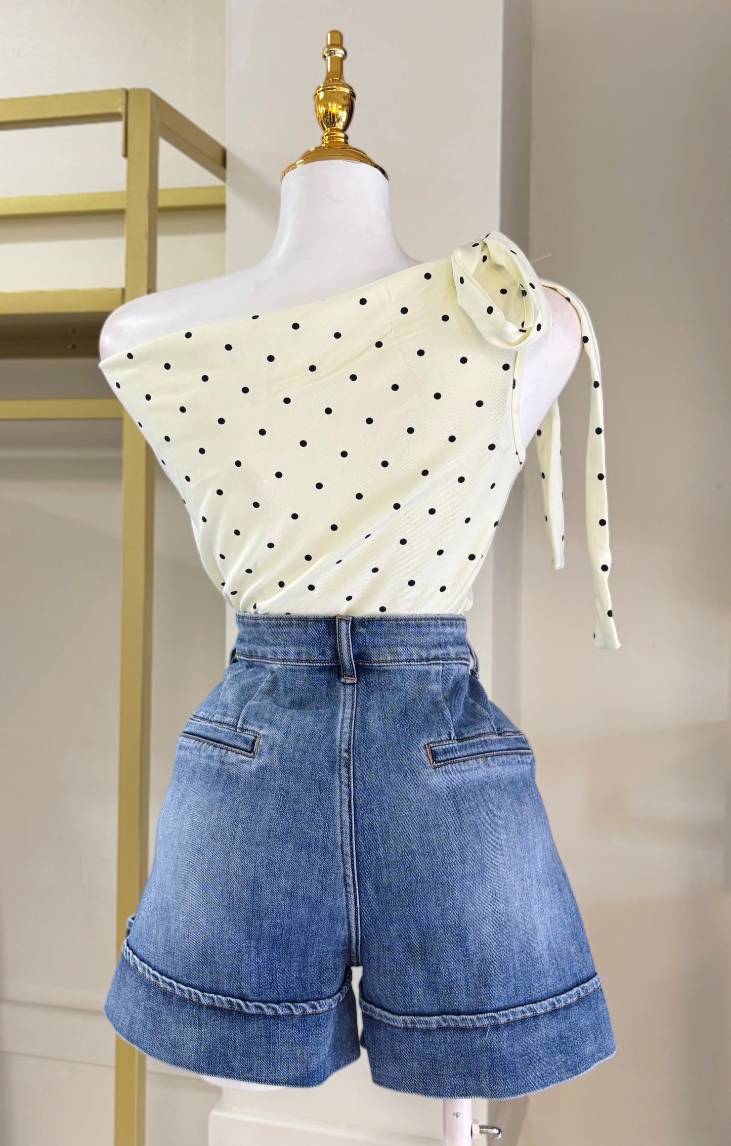 Alana Polka Dots Blouse (Yellow)