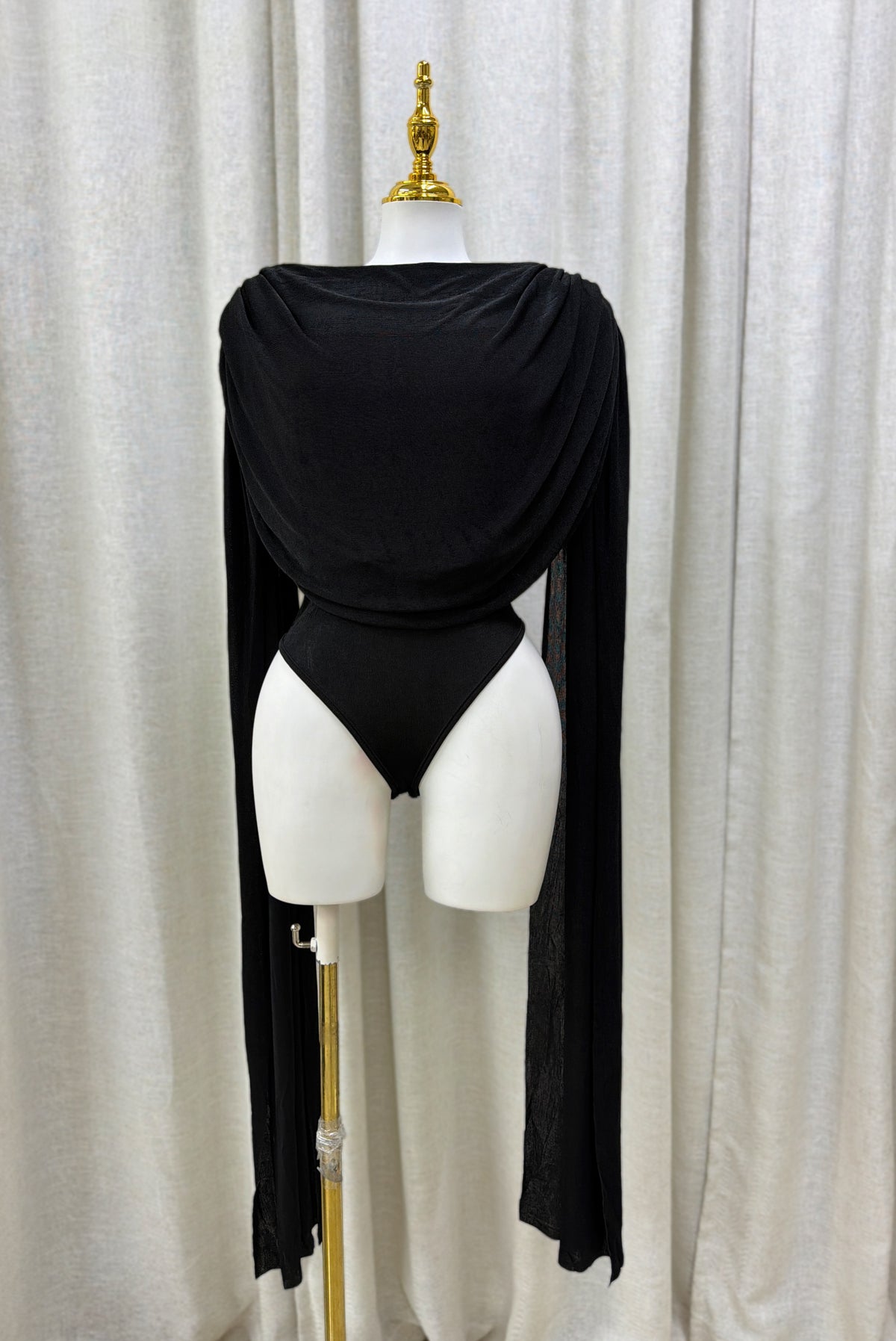 Noir Drape Bodysuit (Black)