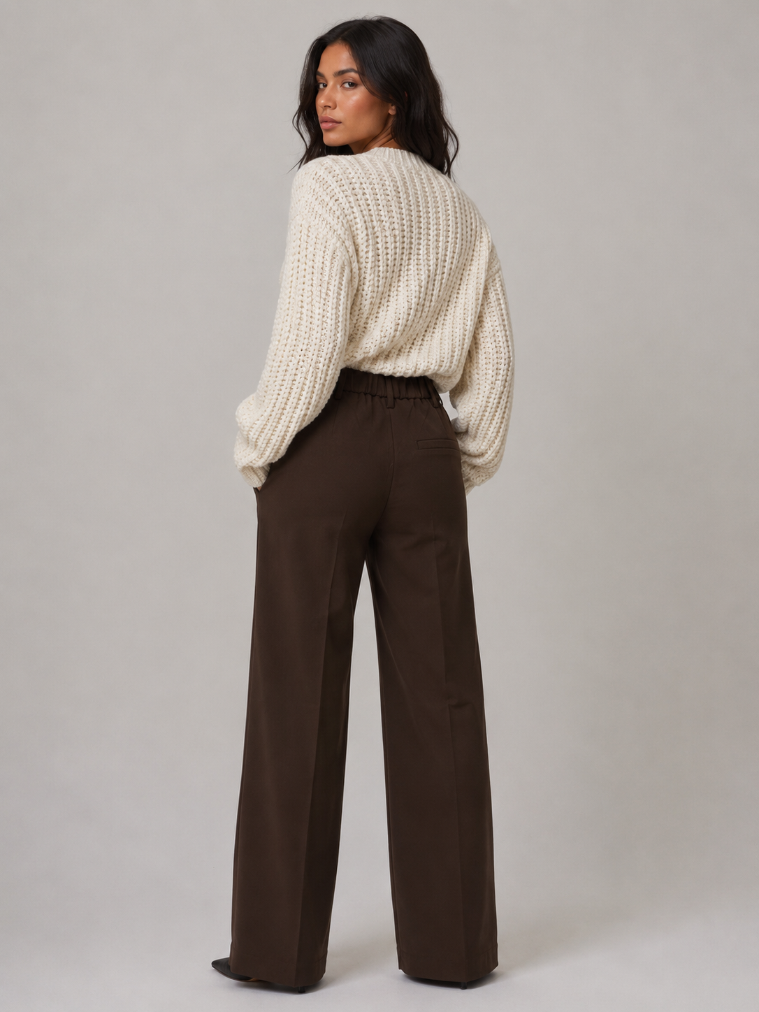 Milena Office Pants (Brown) •Corre pequeño•