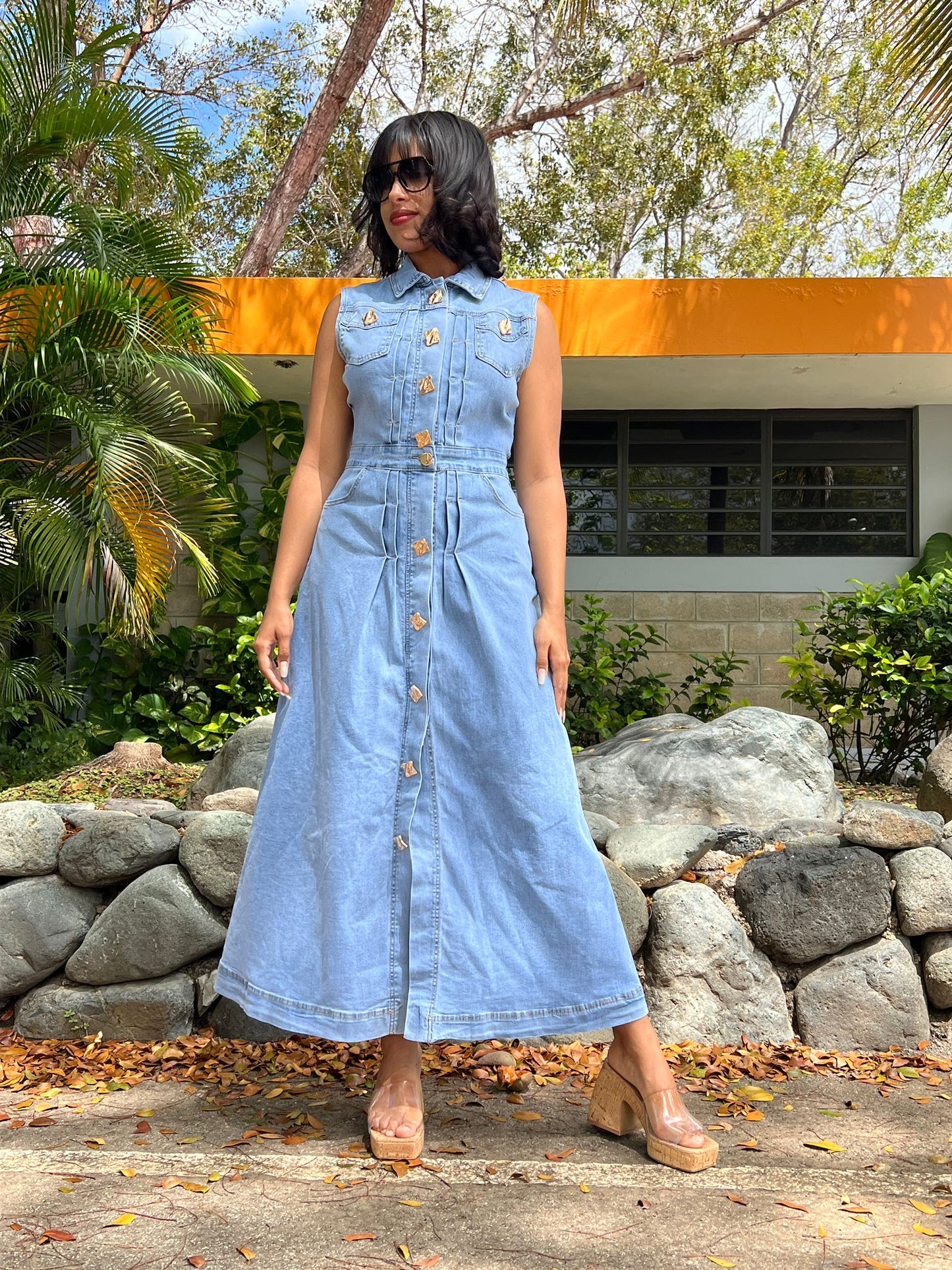 Lourdes Denim Maxi Dress