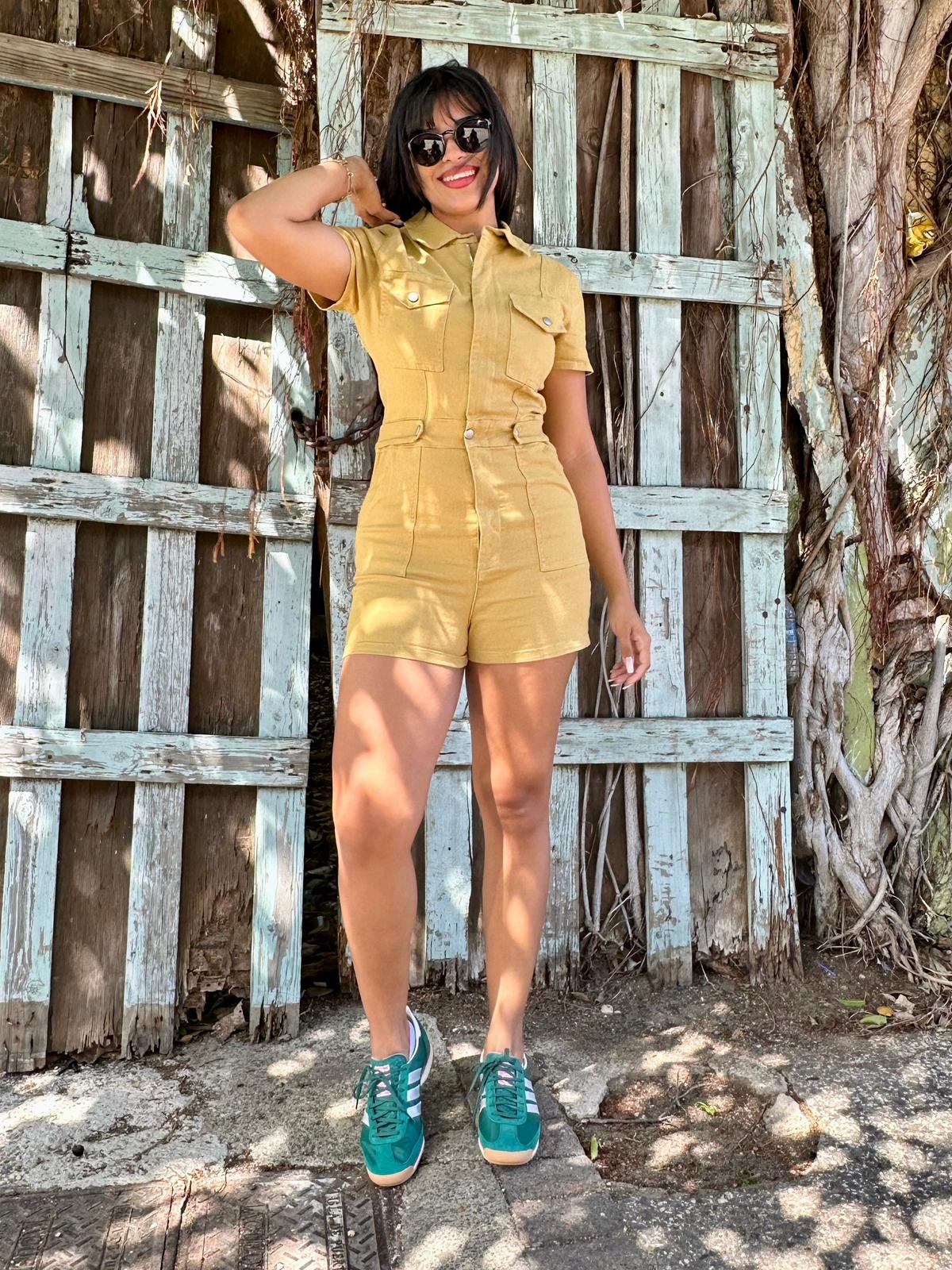 Jessy Yellow Denim Romper