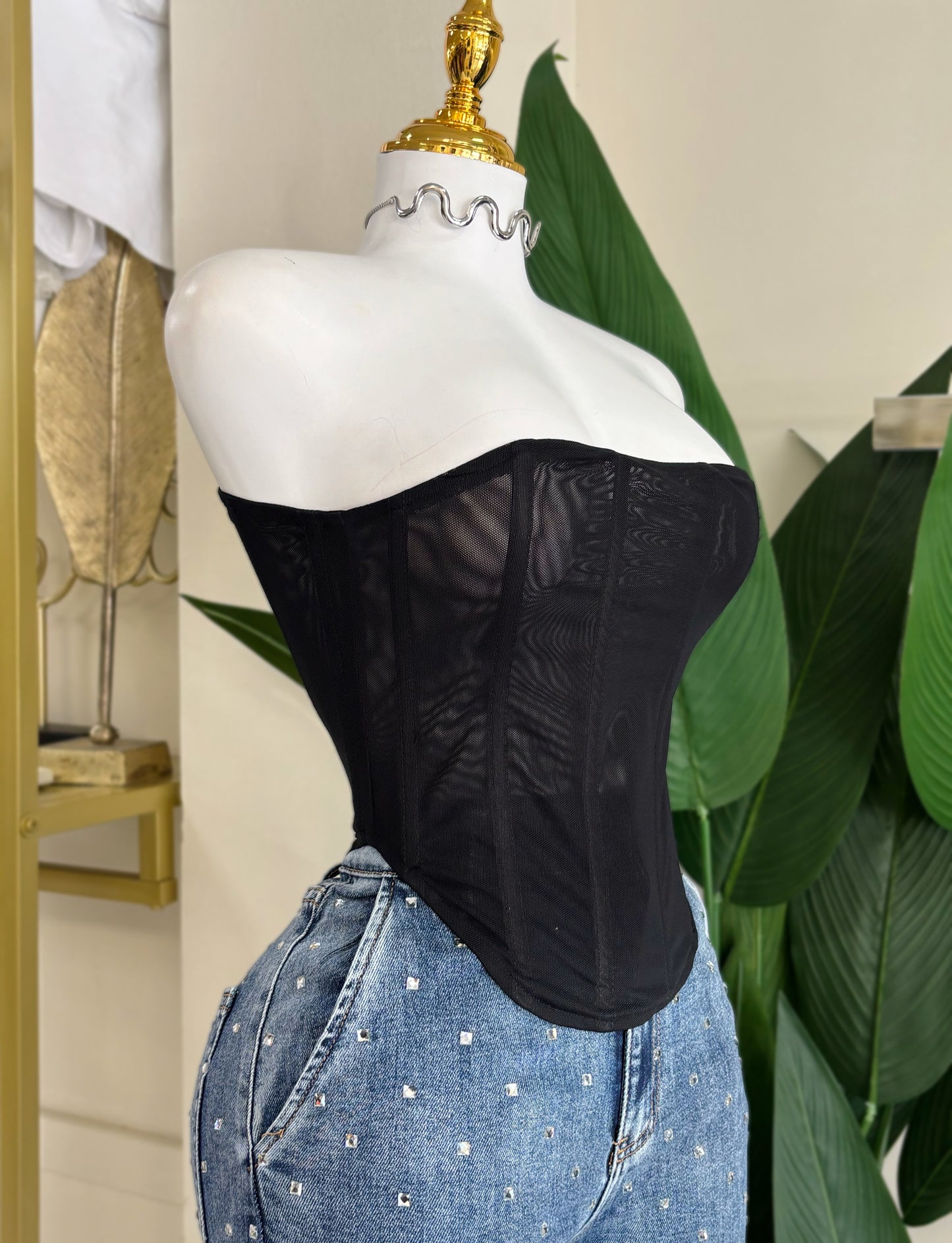 Antonia Mesh Corset (Corre Pequeño)