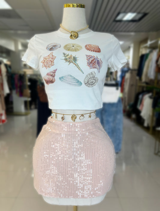 Rose Sequin Skirt