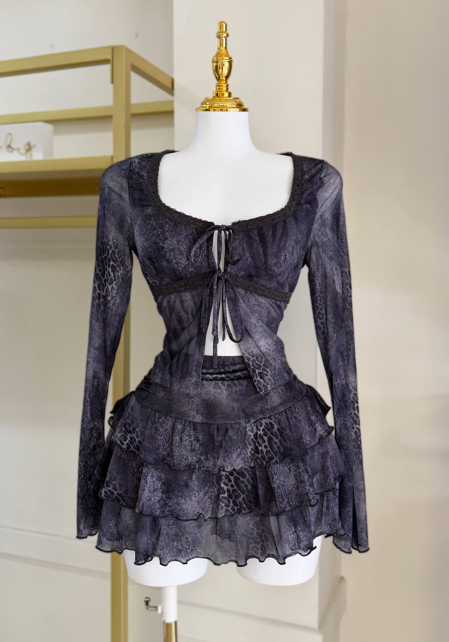 Midnight Print Skirt Set
