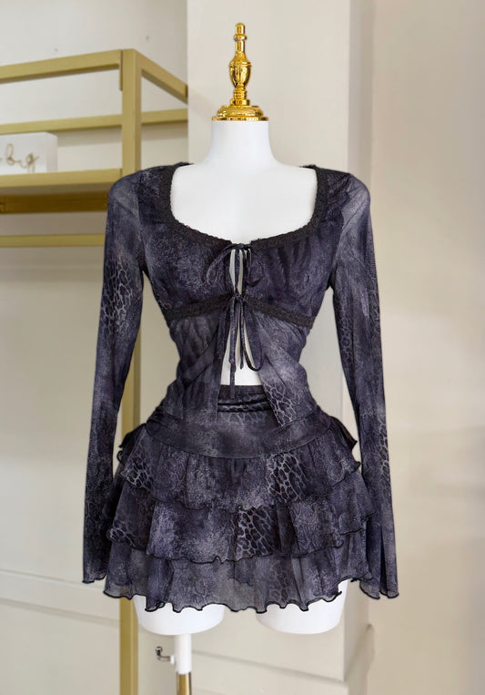 Midnight Print Skirt Set
