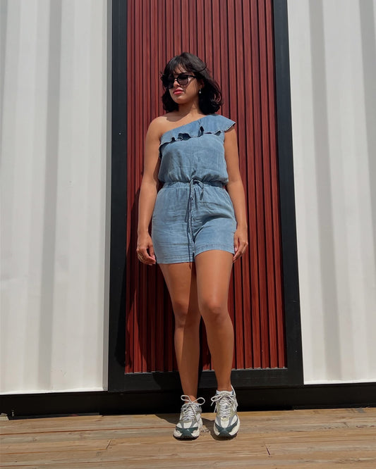 Aria Denim Romper