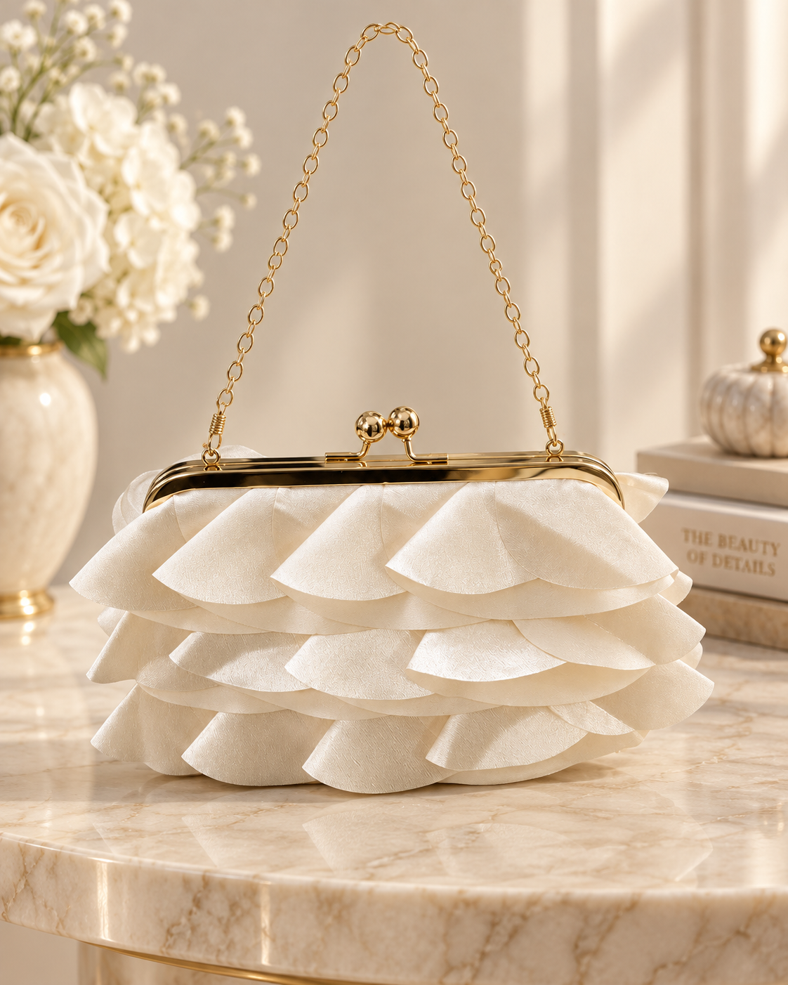 Savage Ruffle Clutch (Leopard/Beige)