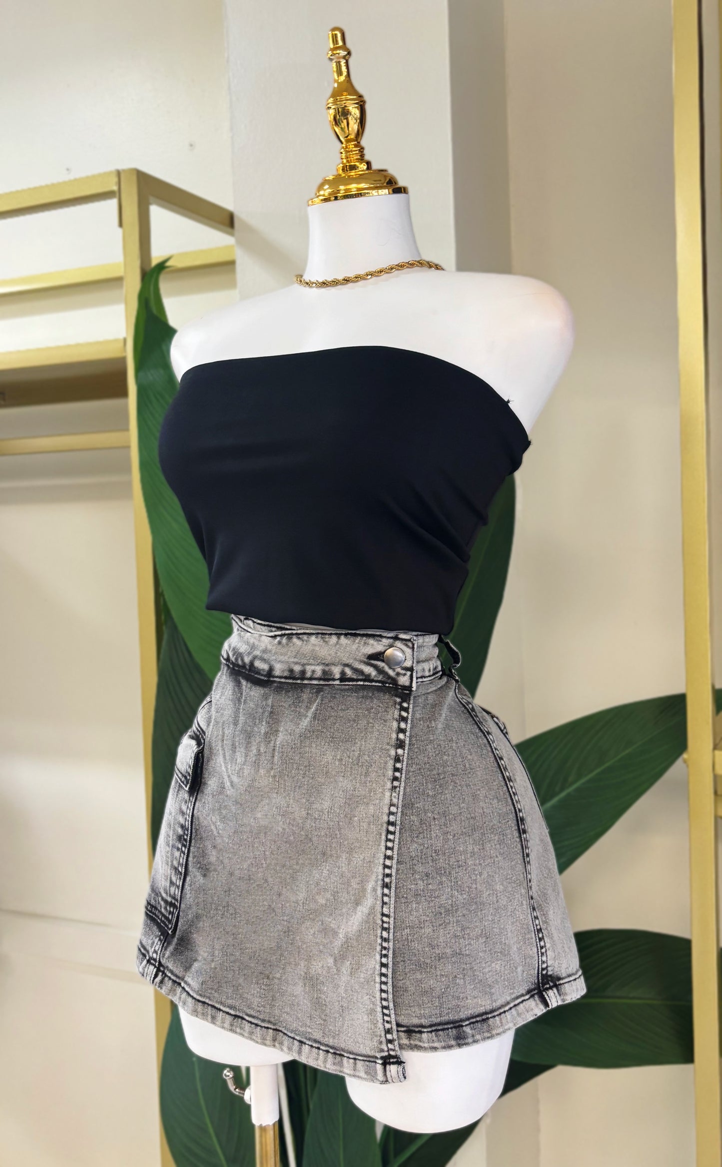 Tanya Denim Skort (Black Wash)