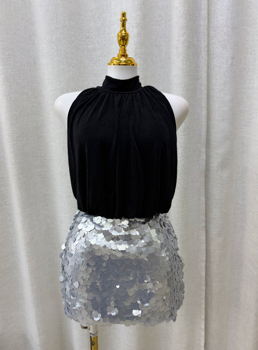 Divine Sequin Skirt (Silver)