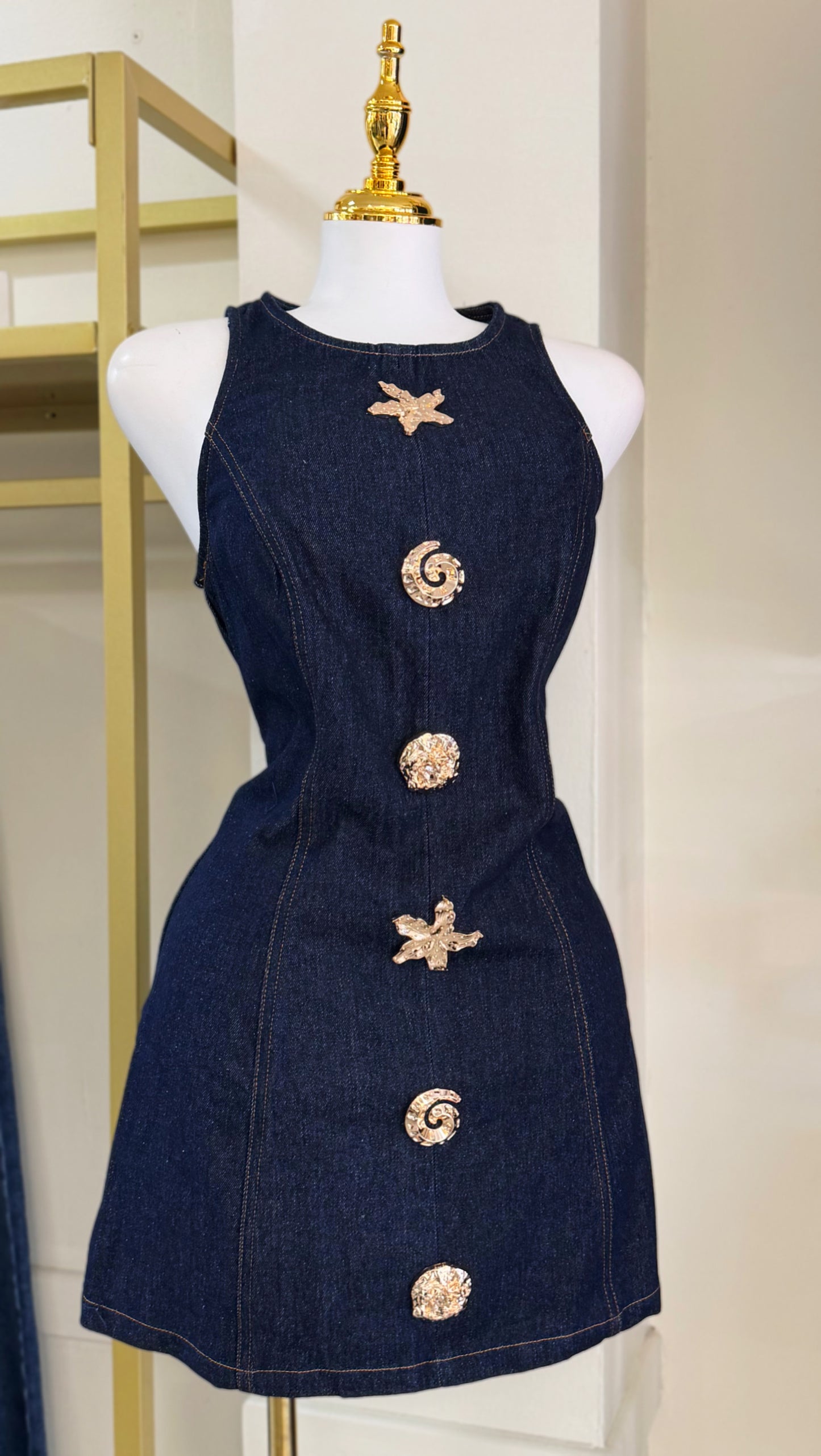 Kamilah Details Denim Dress (No stretch)