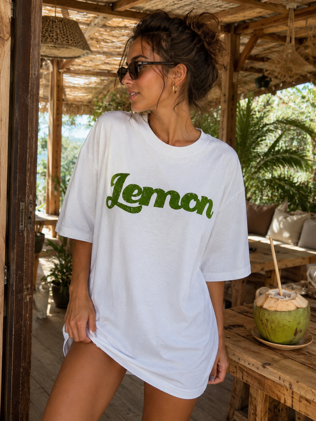 Lemon Mood Over Size Tee (ONE SIZE)