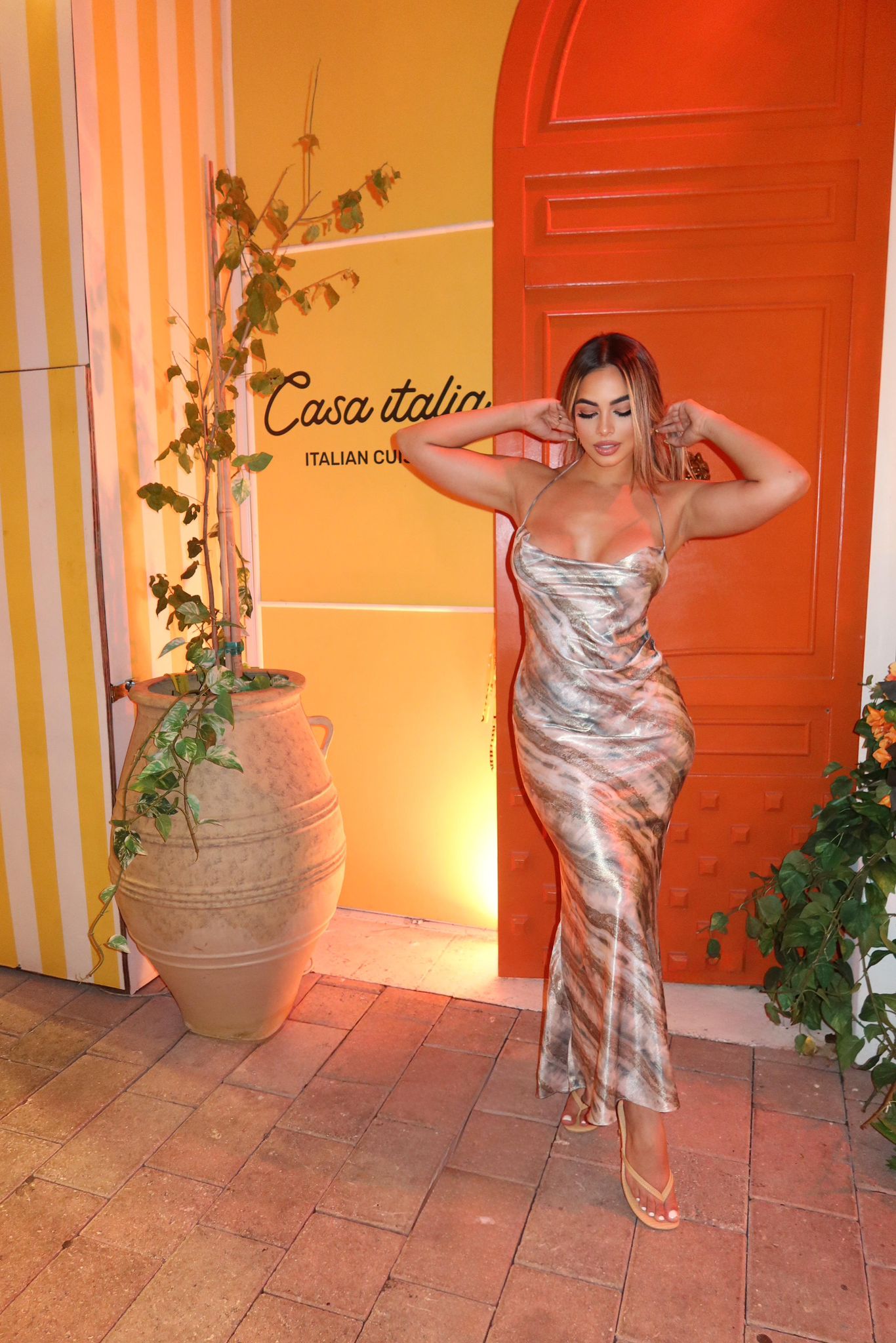 Sara Teal Multi Maxi Dress
