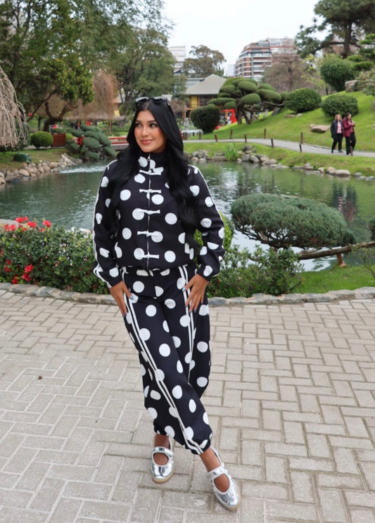 Irania Polka Dots Barrel Set (Black/White)
