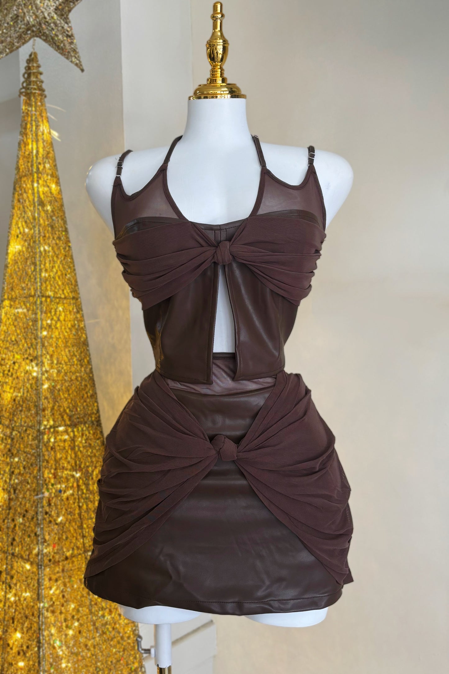 Elena Leather Skirt Set