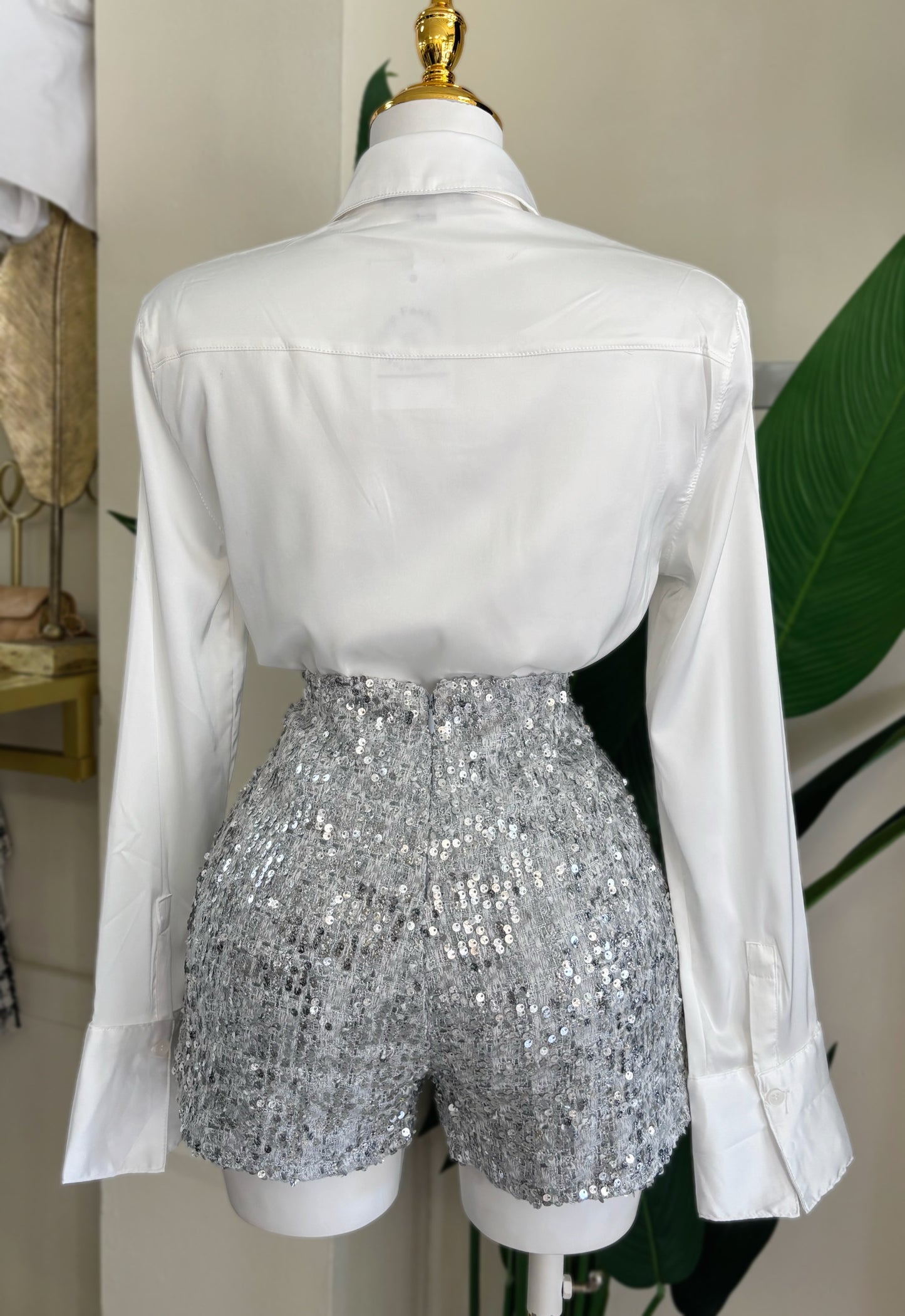 Paola Satin White Blouse