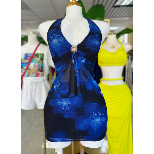 Isabella Neon Flowers Set (Azul/Rosa)