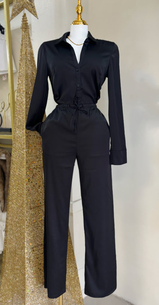 Elvira Satin Pant (Black)