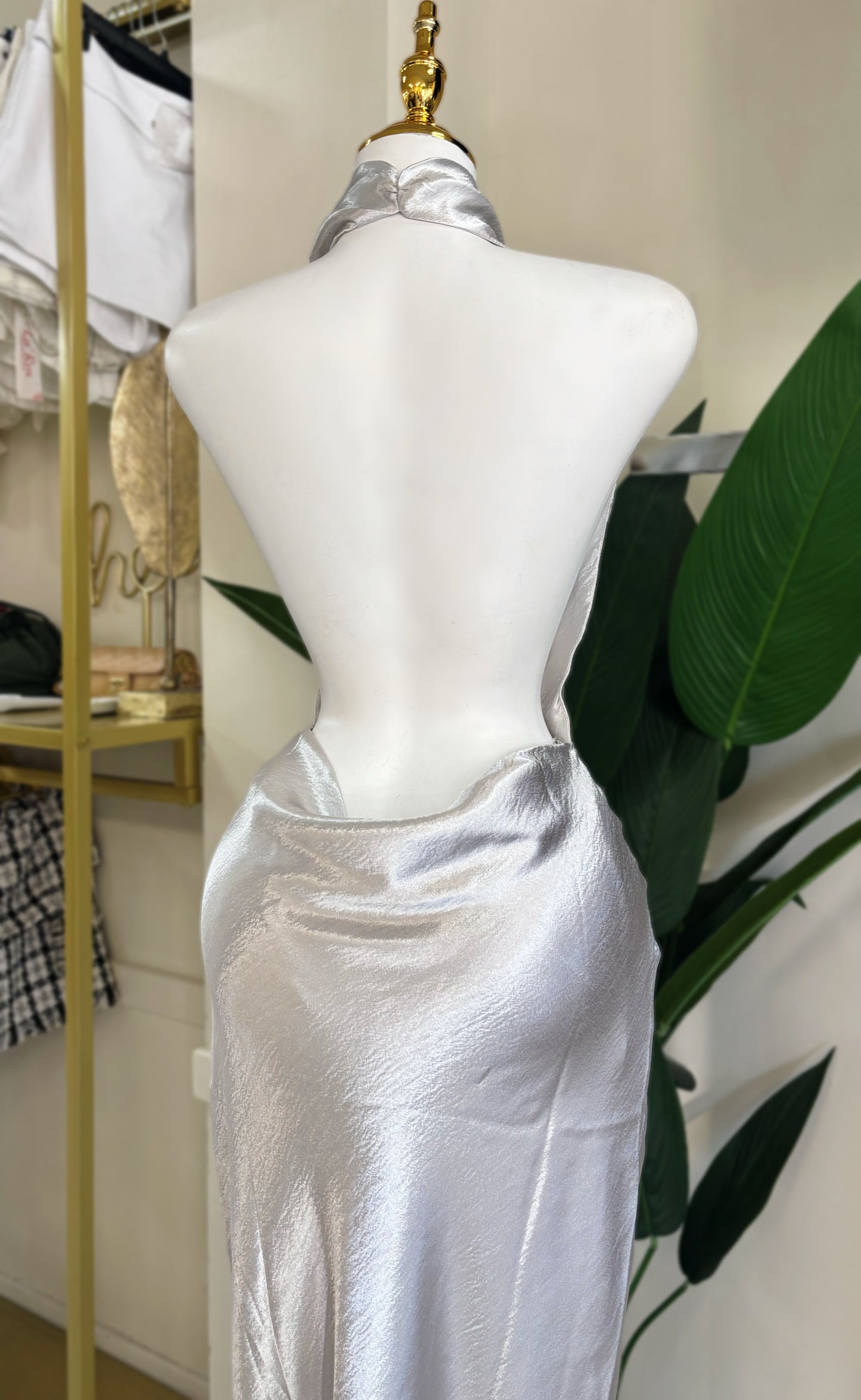 Aurora Silver Maxi Dress