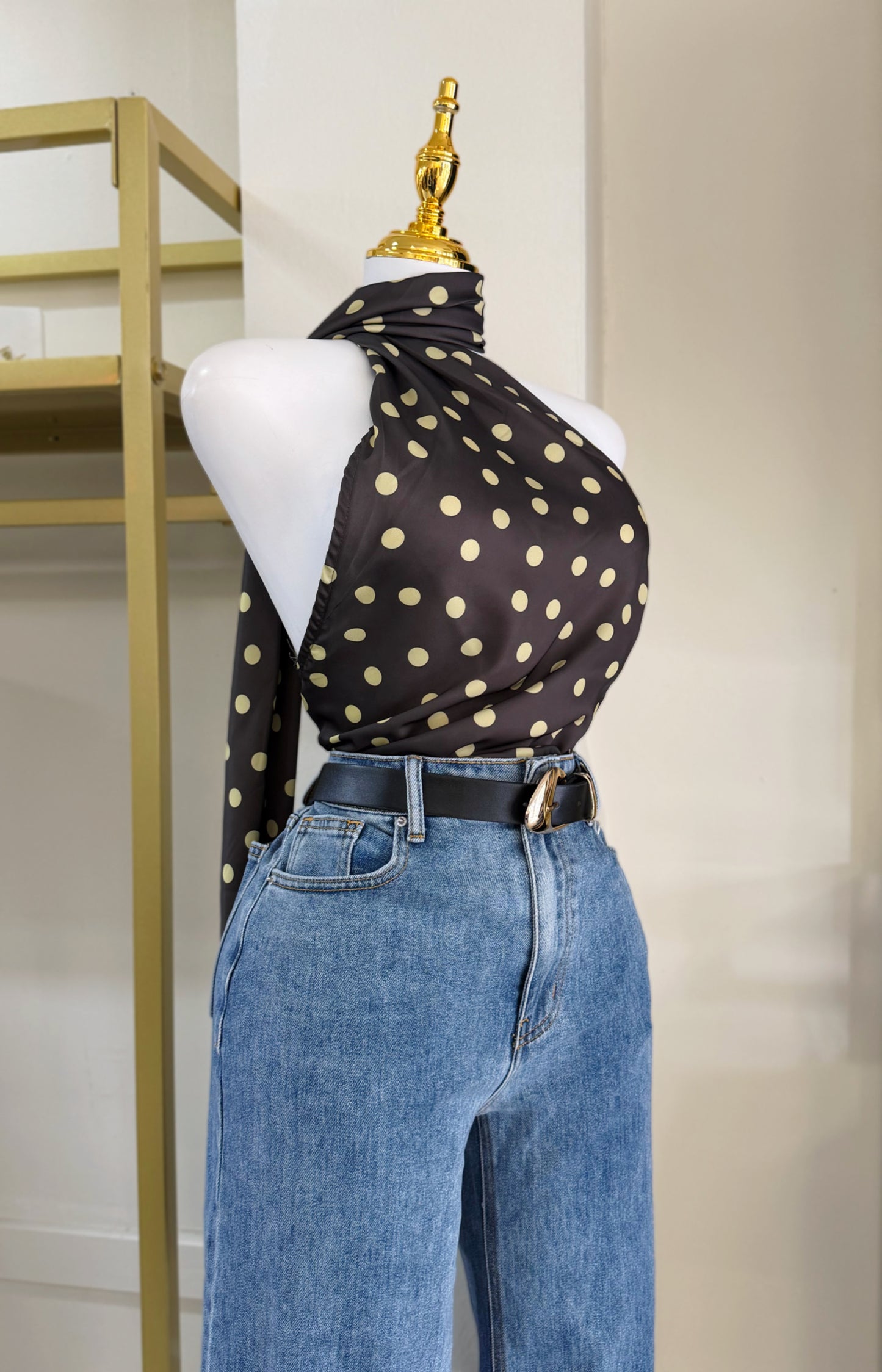 Marlene Polka Scarf Blouse