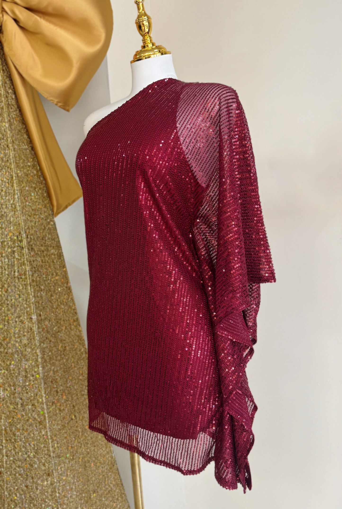 Giorgina Sequin Dress (Burgundy)