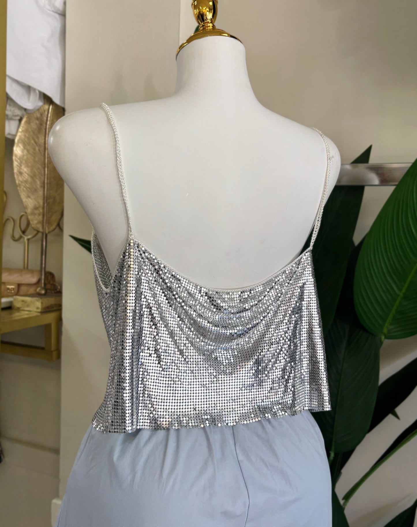 Leira One Size Metallic Top