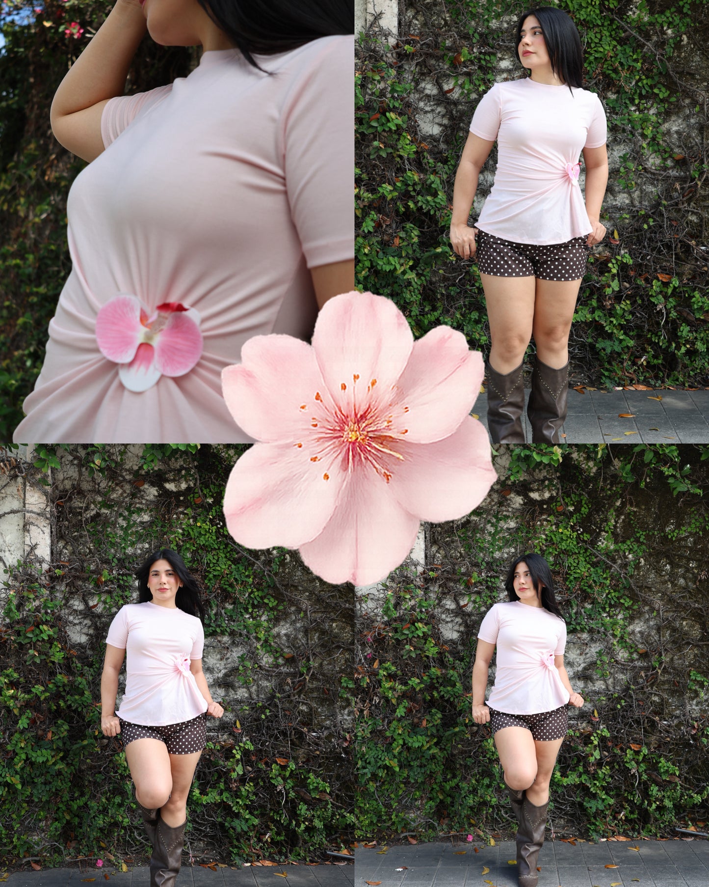 Laiza Orchid Detail Tshirt (Pink)