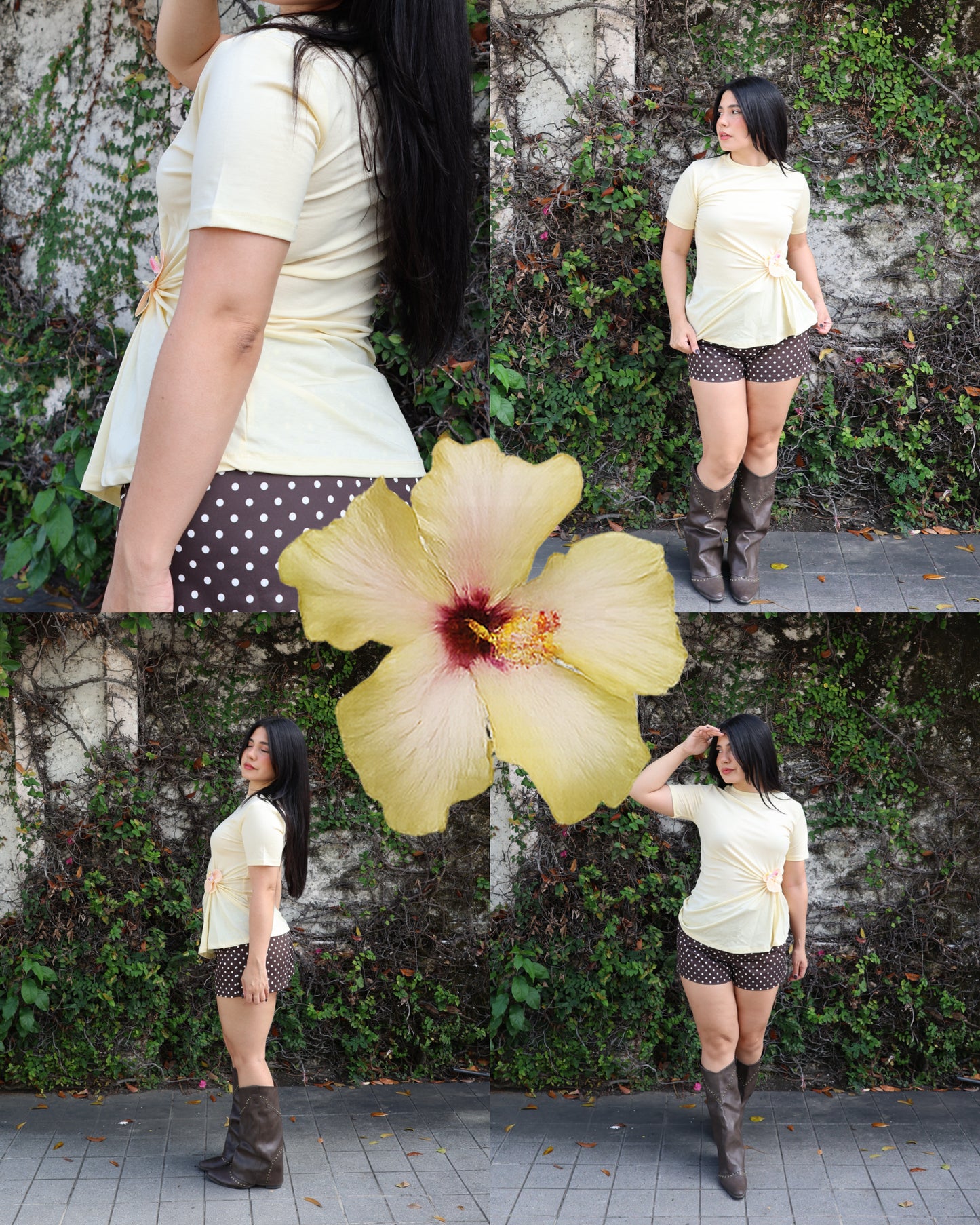 Laiza Orchid Detail Tshirt (Yellow)
