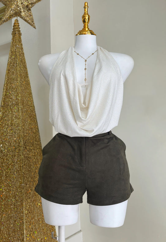 Merida Suede Short Dress (Olive)