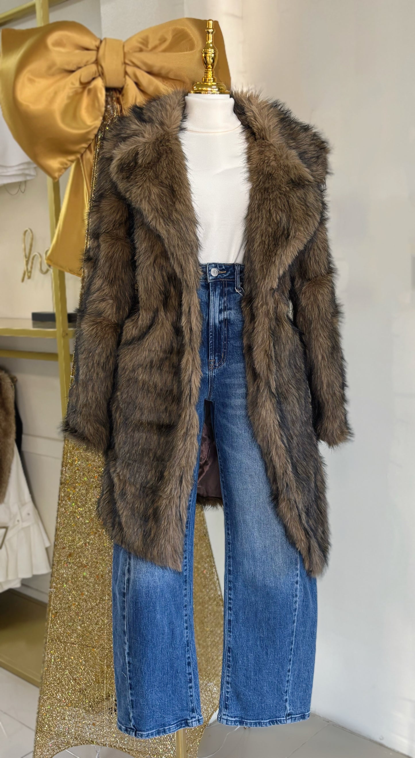 Manhattan Faux Fur Long Coat