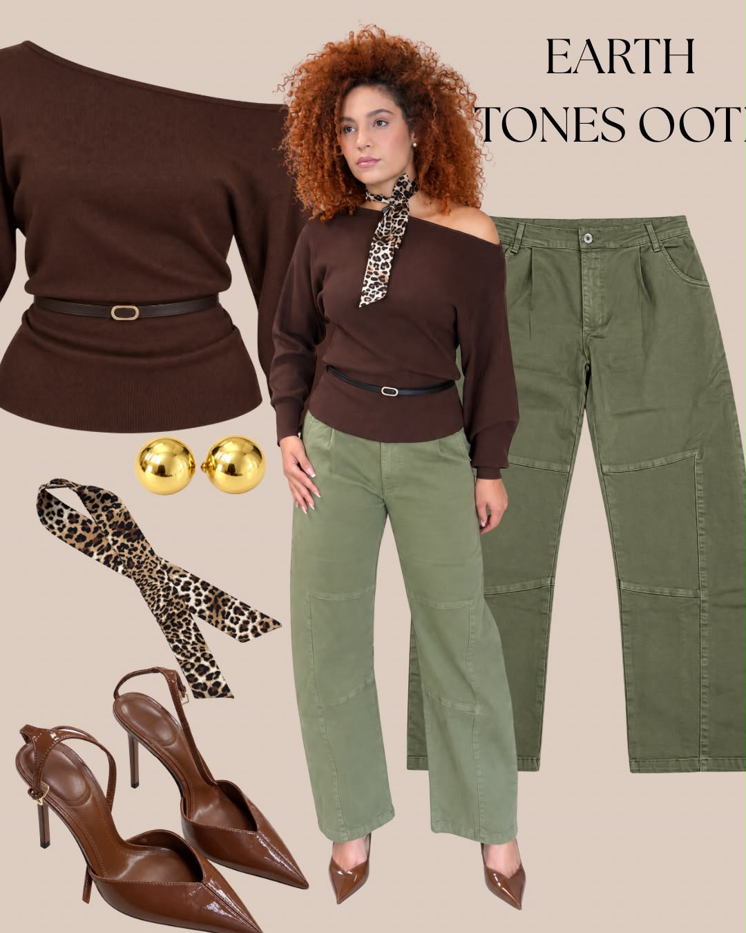 Asia Olive Barrel Jean (Incluye Banda Leopardo)