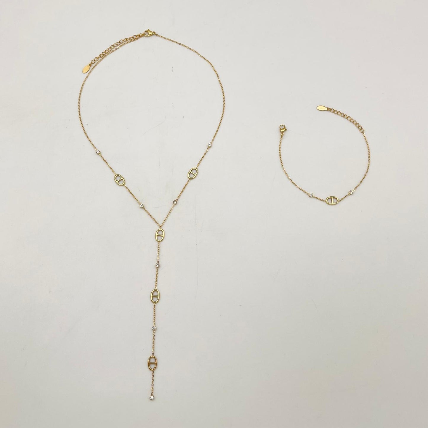 Olivia Lariat Necklace & Bracelet Set