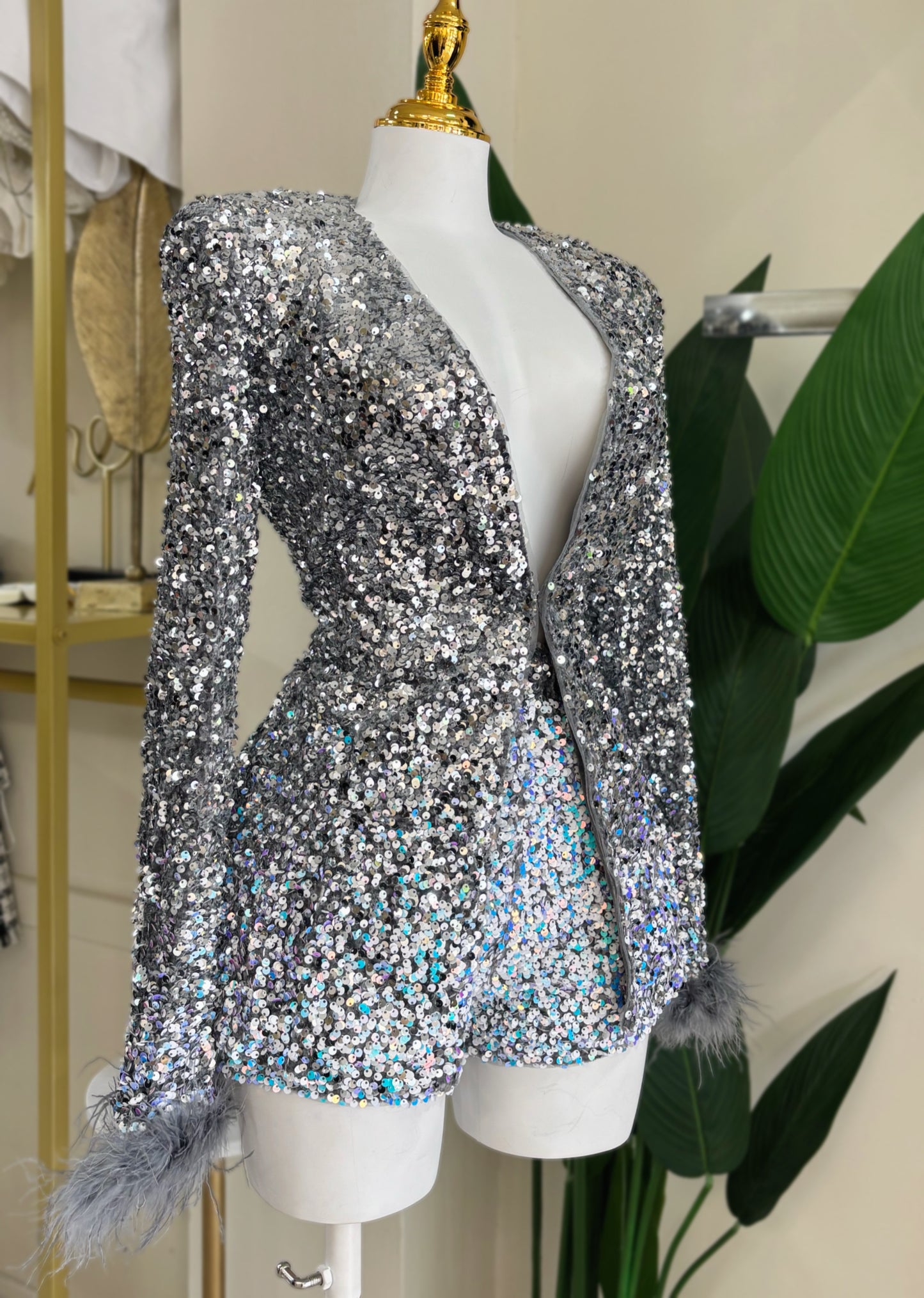 Lara Sequin Blazer Set