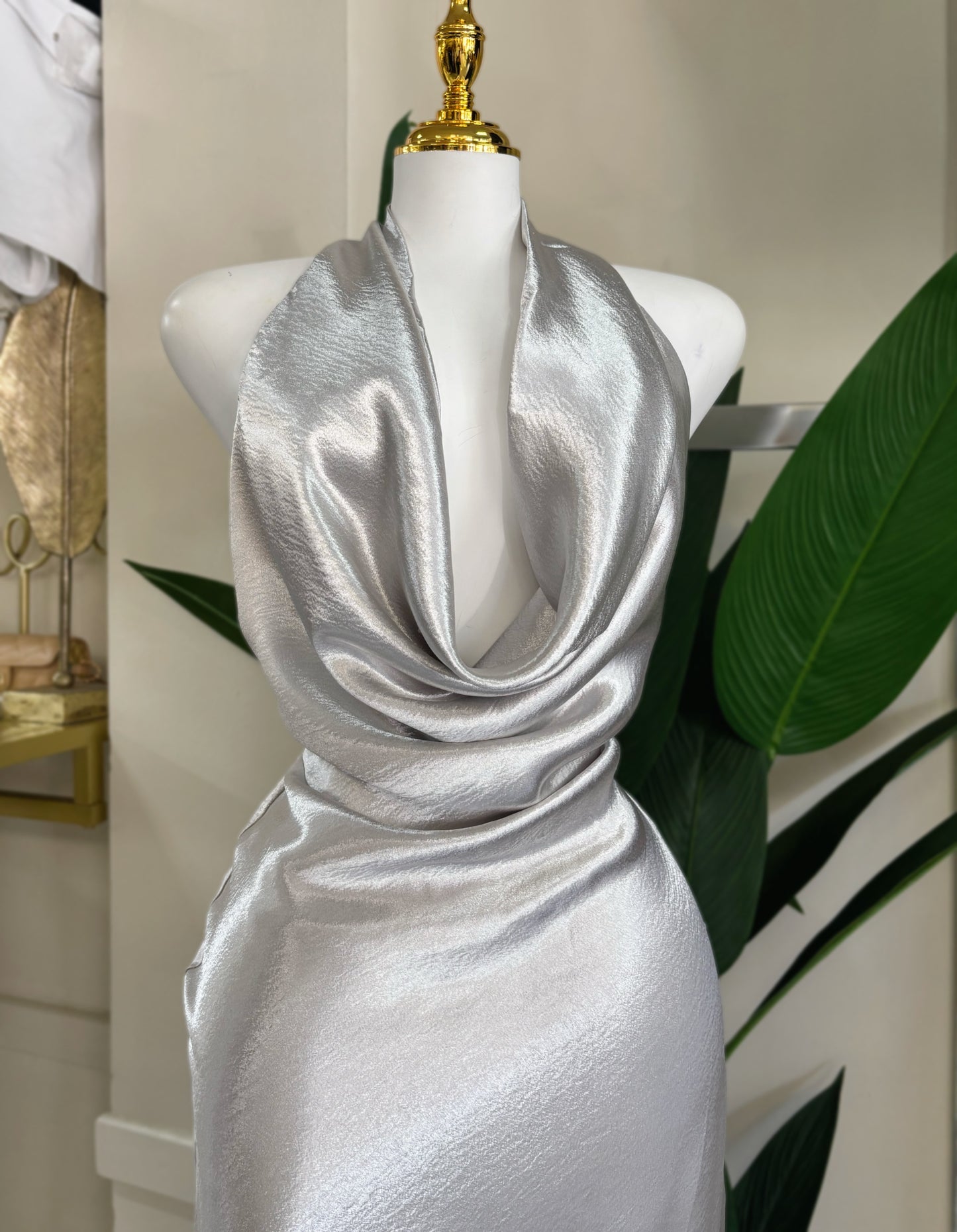 Aurora Silver Maxi Dress