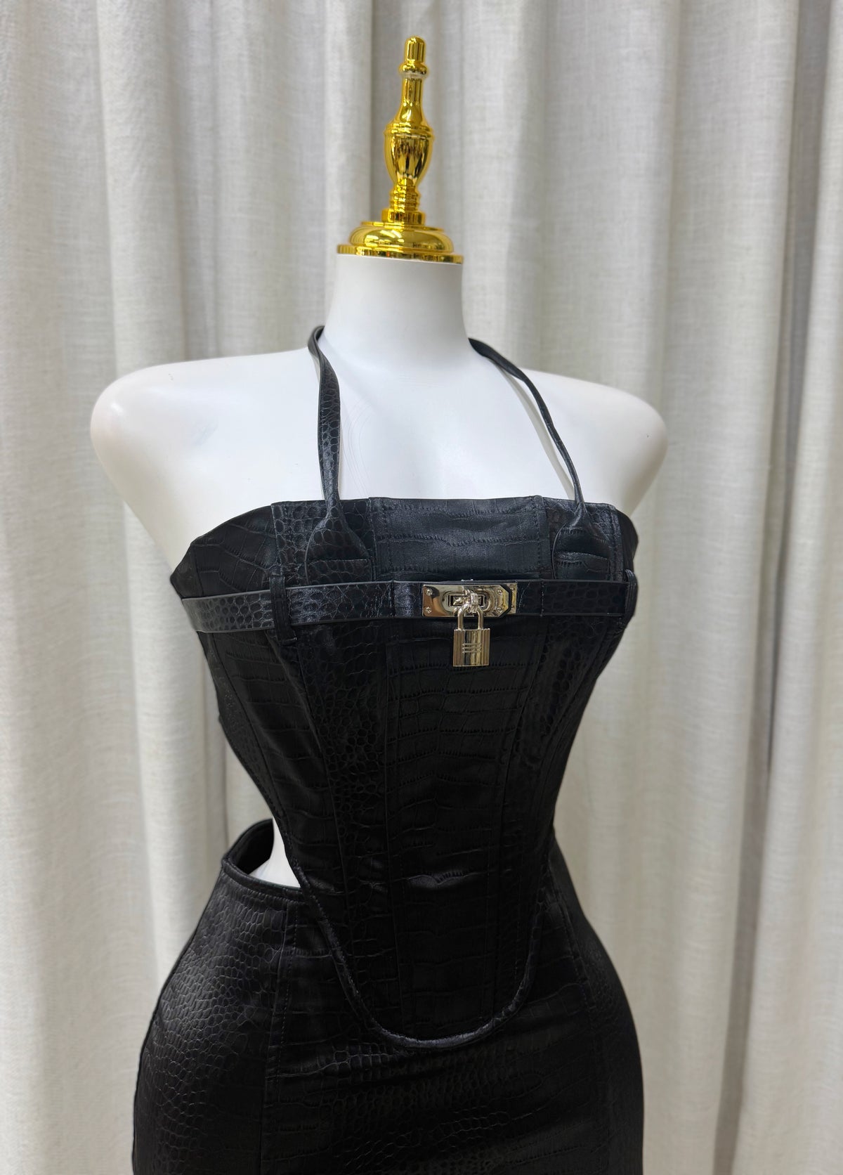 Zahara Croc Dress (Black)