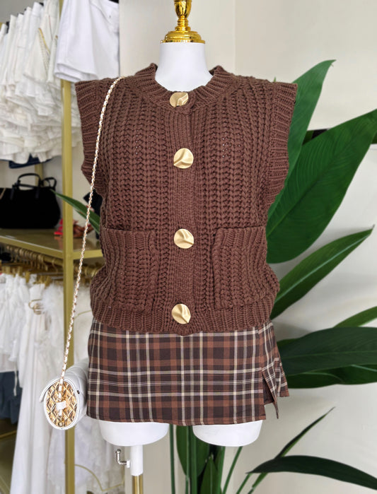 Cecilia Brown Sweater Vest