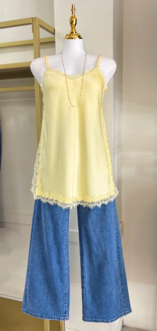 Galilea Satin Lace Blouse (Yellow)