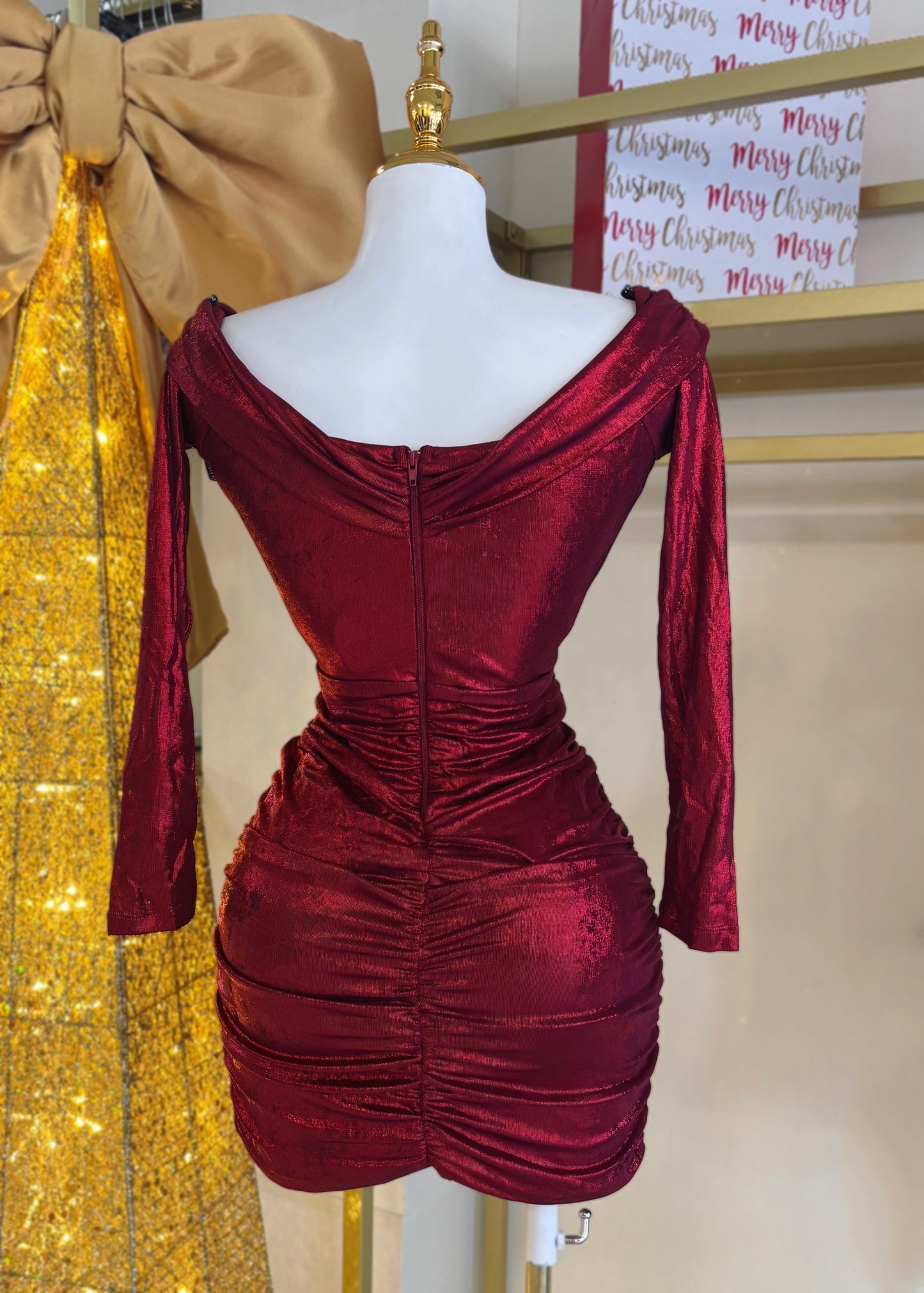 Kathia Metallic Dress (Red)