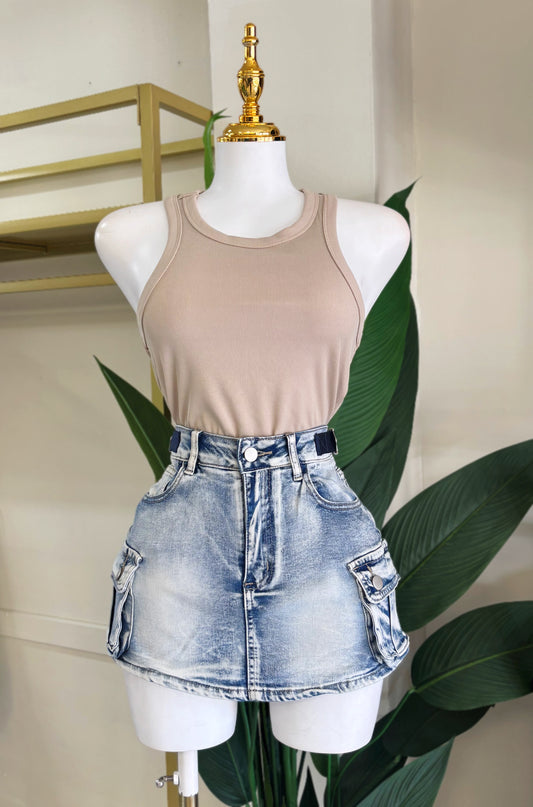 Amira Denim Skort (Stretch)