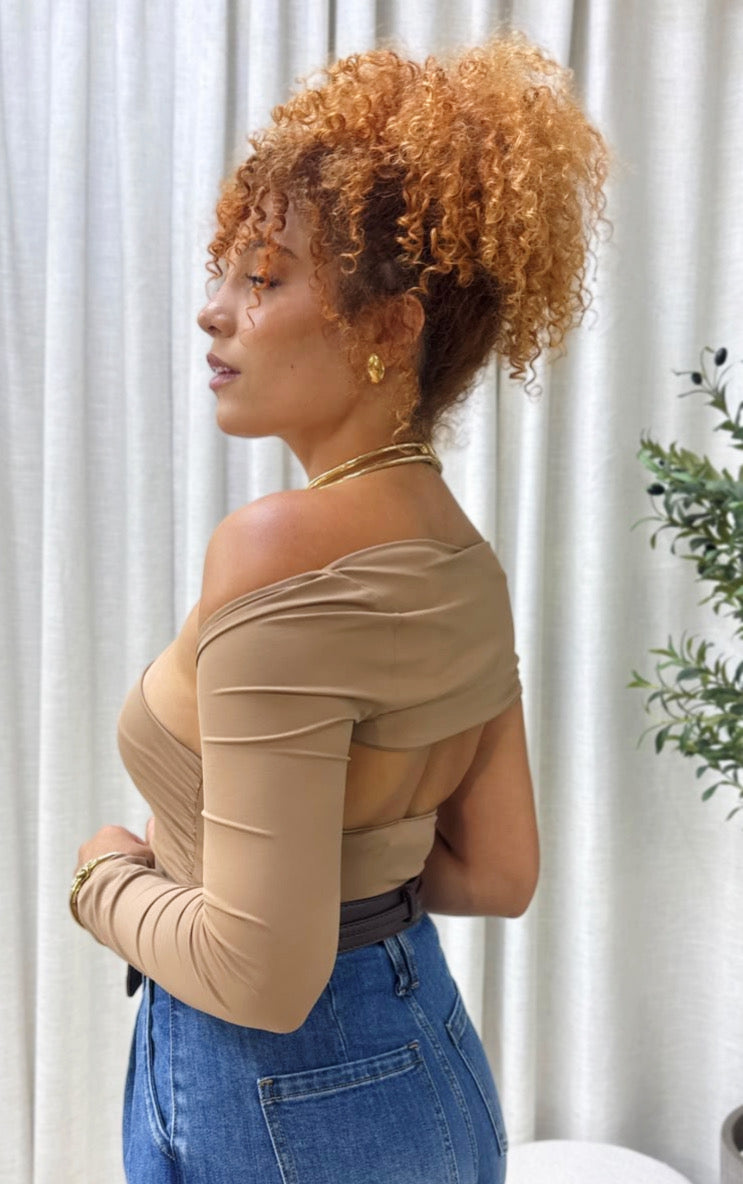 Mila One Shoulder Top (Mocha)