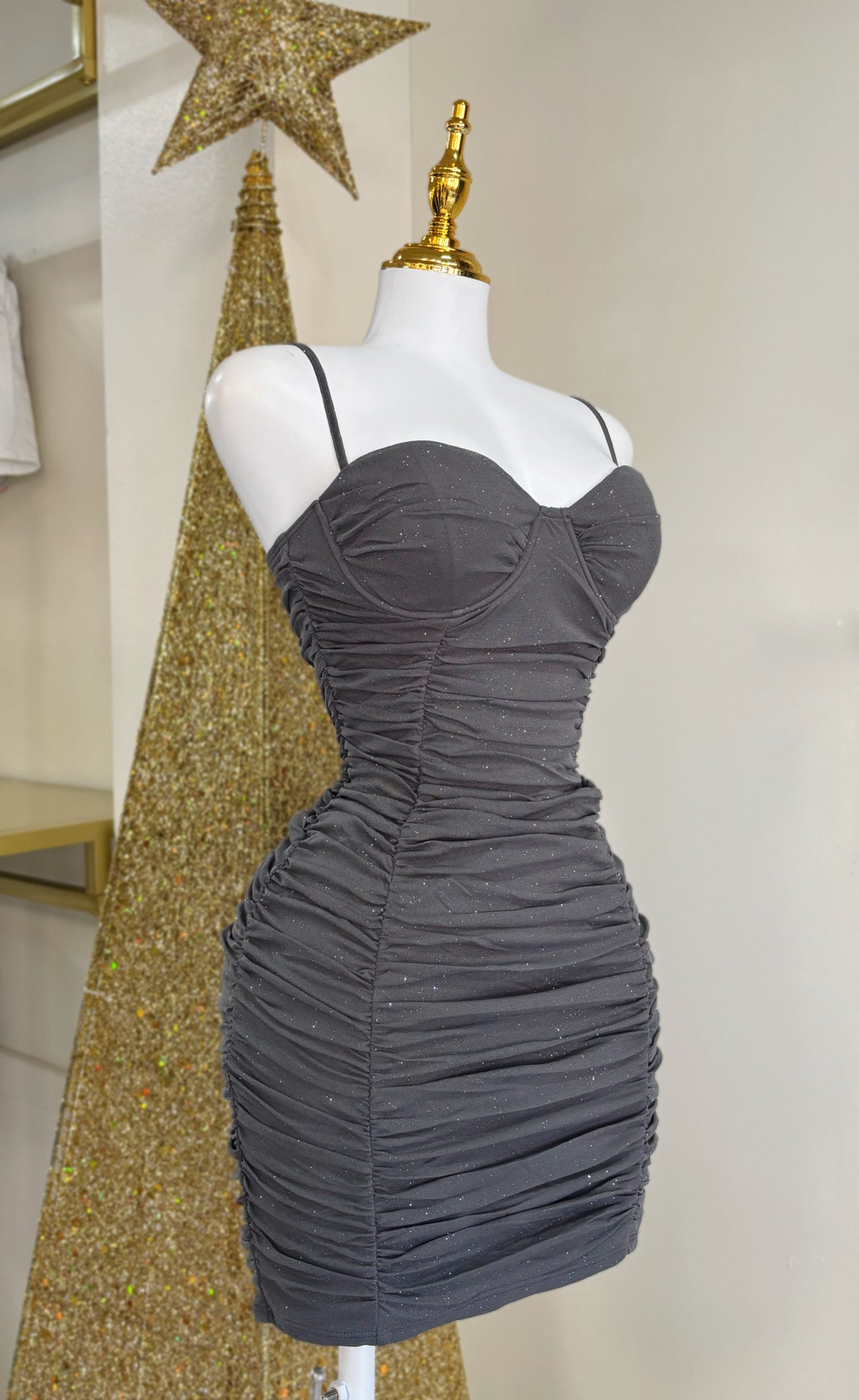 Camila Grey Glitter Dress