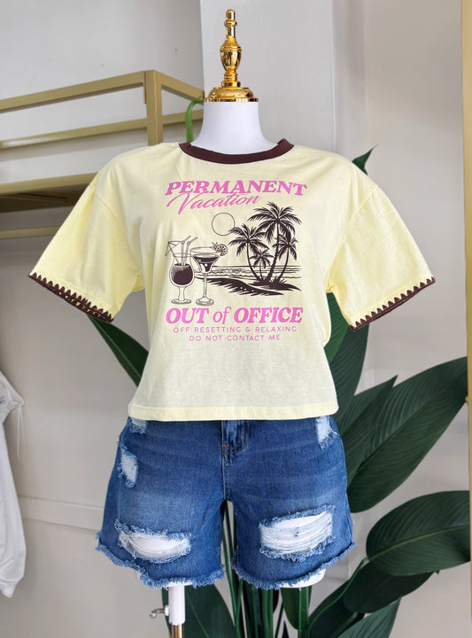 Fabianna Graphic Tee (Yellow/Brown)