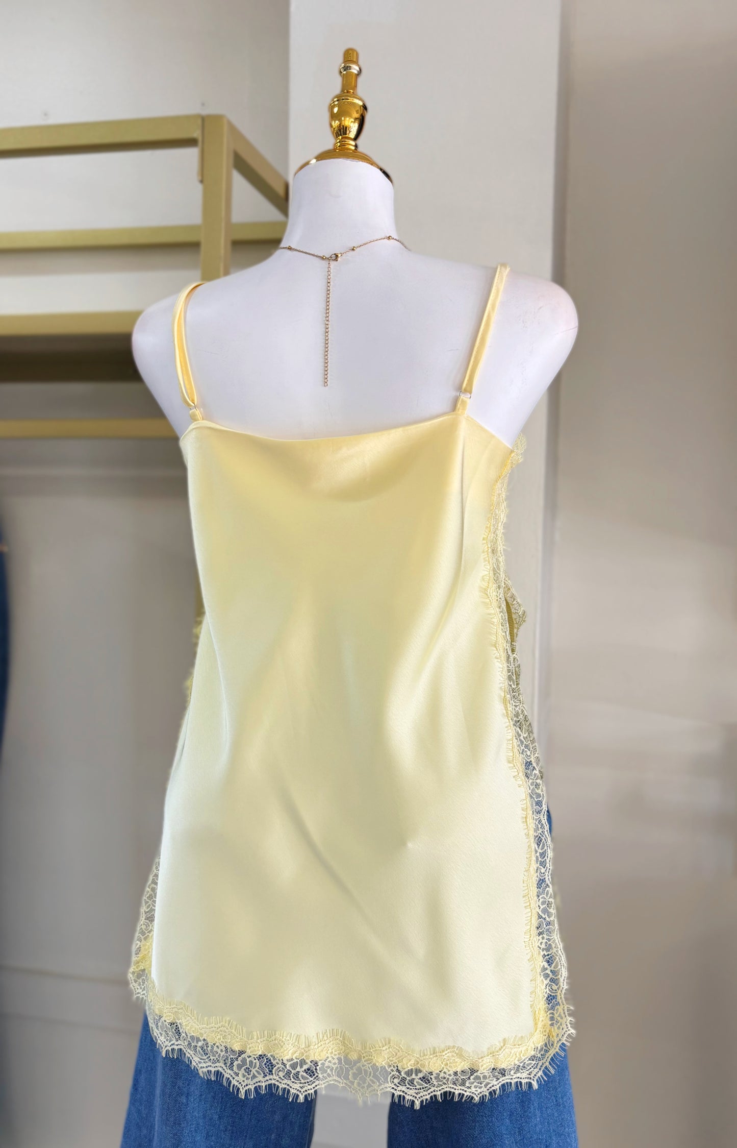Galilea Satin Lace Blouse (Yellow)
