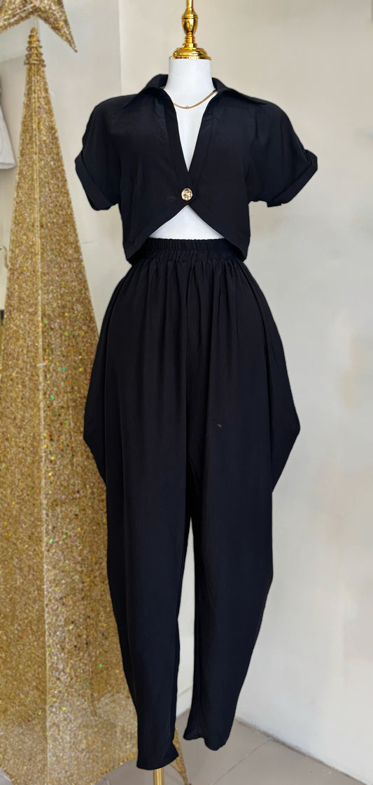 Verónica Black Pant Set