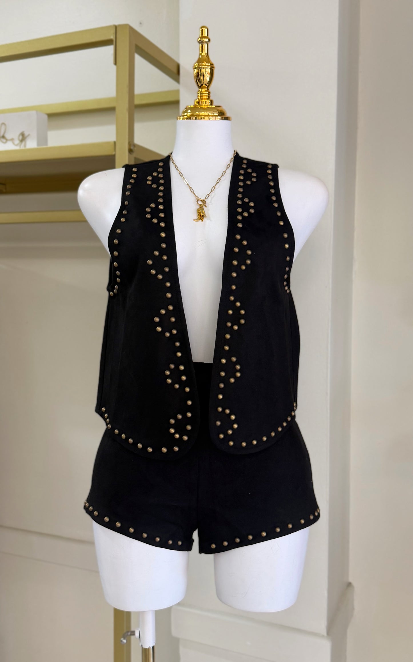 Emma Suede Short Set (Black)