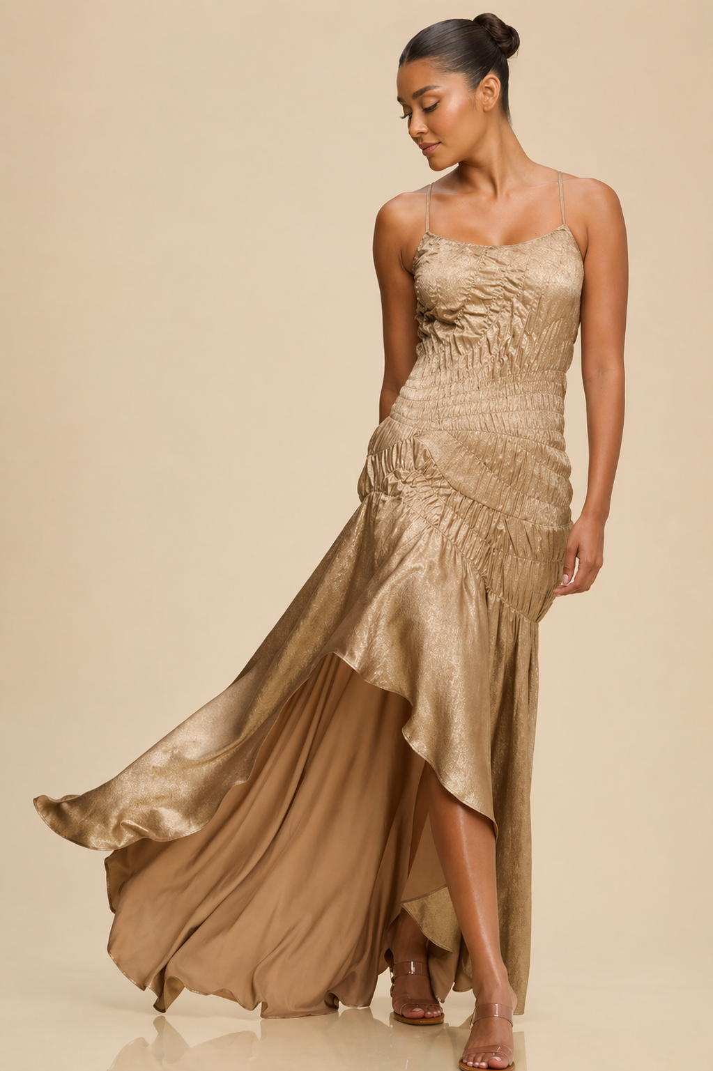 Oriana Gold Dress