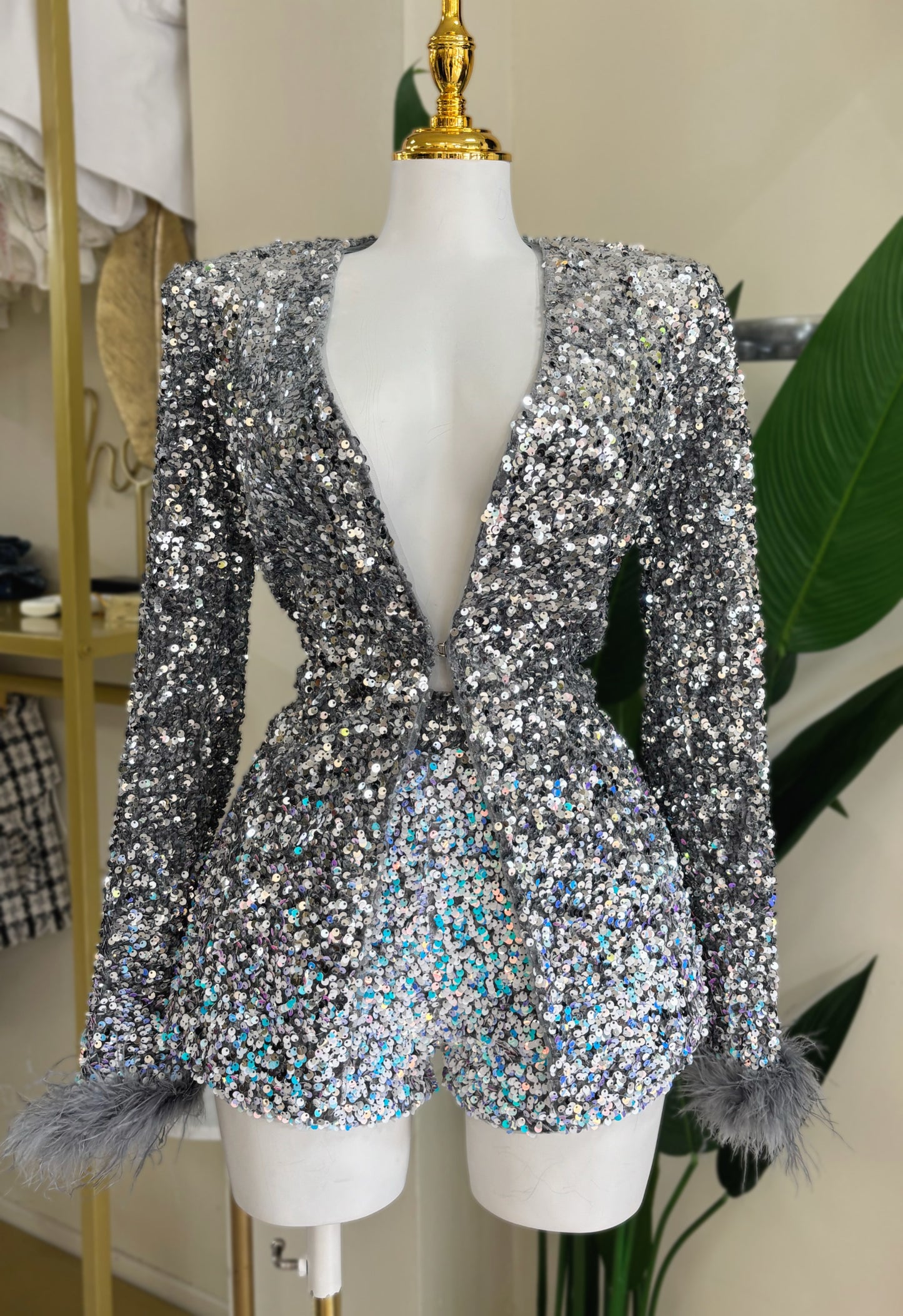 Lara Sequin Blazer Set