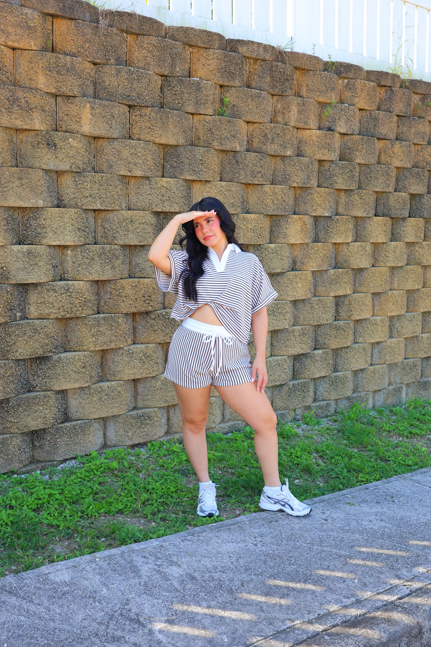 Paula Stripe Short Set