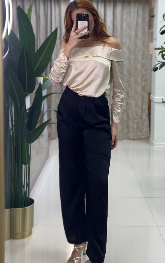 Elsa Rayne Satin Pant (Negro)