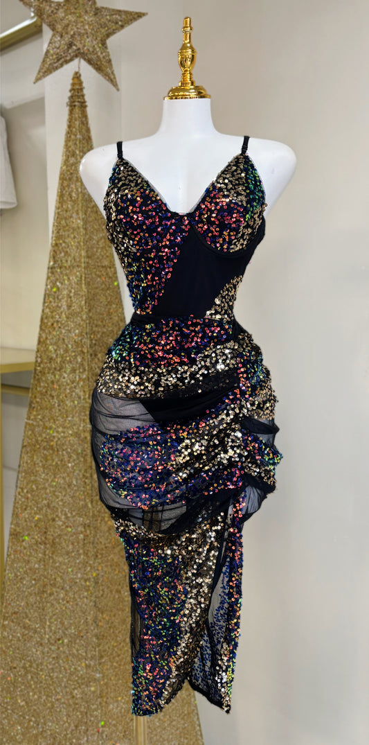 Irina Colors Sequin Dress